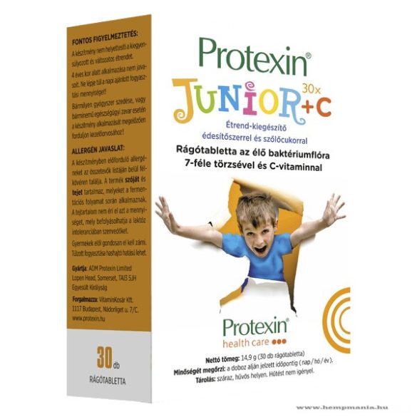 Protexin Junior + C az élő baktériumflóra 7 féle törzsével (30 db rágótabletta)