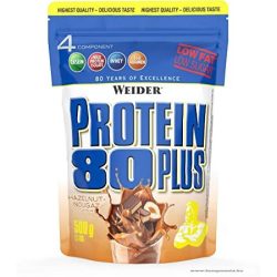 Weider Protein 80 Plus 500 g fehérjepor - mogyoró-nugát