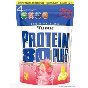 Weider Protein 80 Plus 500 g fehérjepor - eper