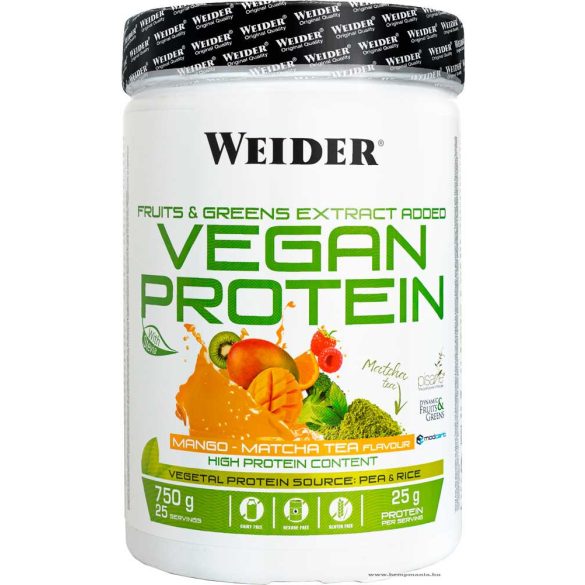 Weider Vegan Protein 750 g vegán fehérjepor - mangó-matcha tea